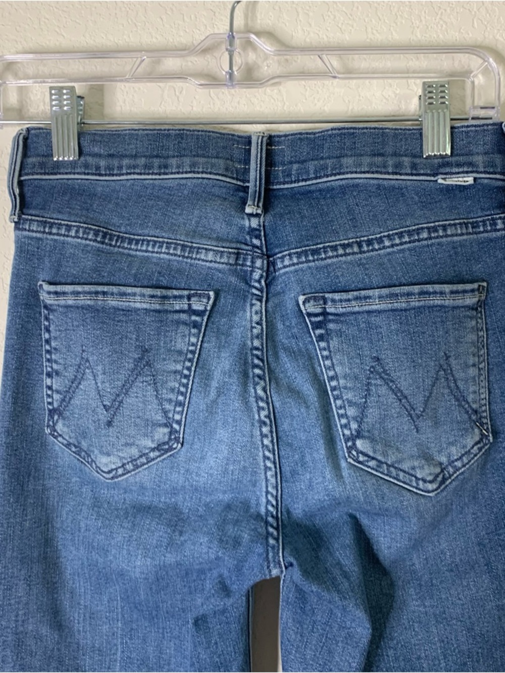 Mother Womens blue the mid rise dazzler ankle fray in we the animals 25 - Picture 6 of 11